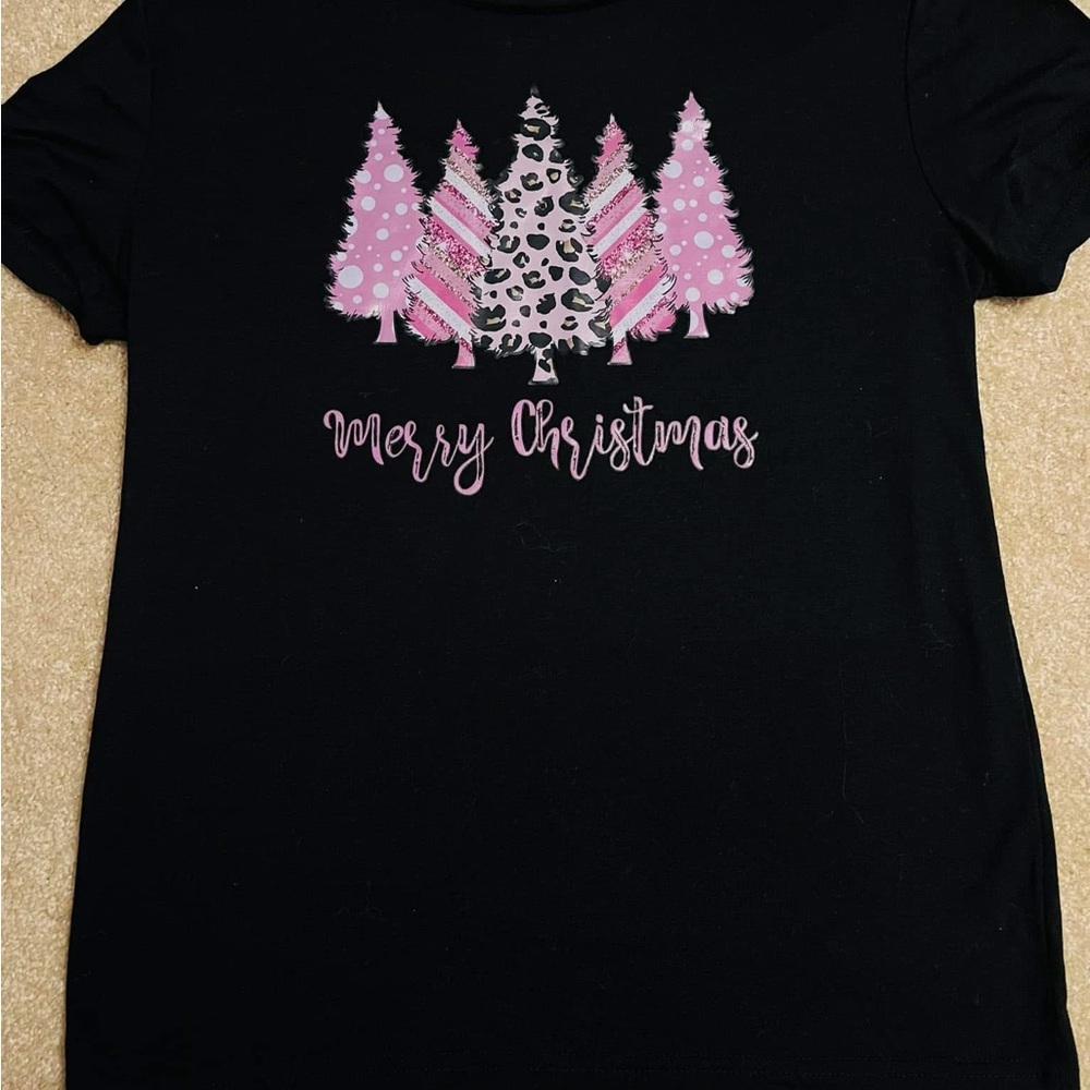 Black Christmas Tree Graphic T-Shirt